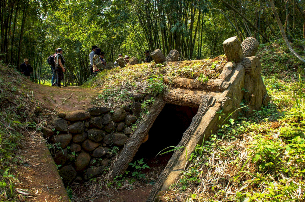This original entry point to the Vinh Moc Tunnels blends naturally into the forest